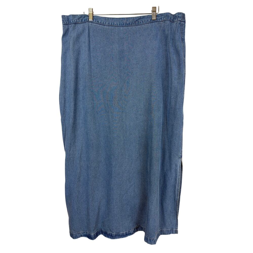 Vintage Y2K Tencel Jones New York Blue Denim Maxi Skirt 20W
